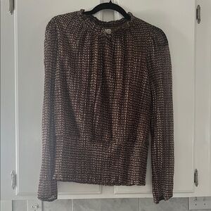 Joie Brown Patterned Blouse